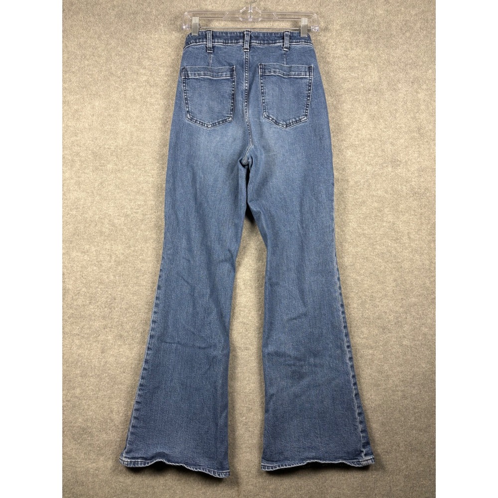 Gap 70s Flare Jeans Sailor Button‎ High Rise 10/30R Blue Wash - Picture 3 of 9